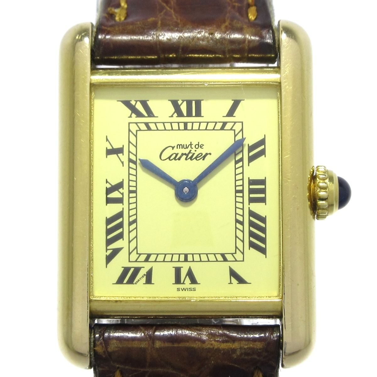 Cartier カルティエ 腕時計 マストタンクヴェルメイユ レディース 925|アリゲーターベルト ベージュ