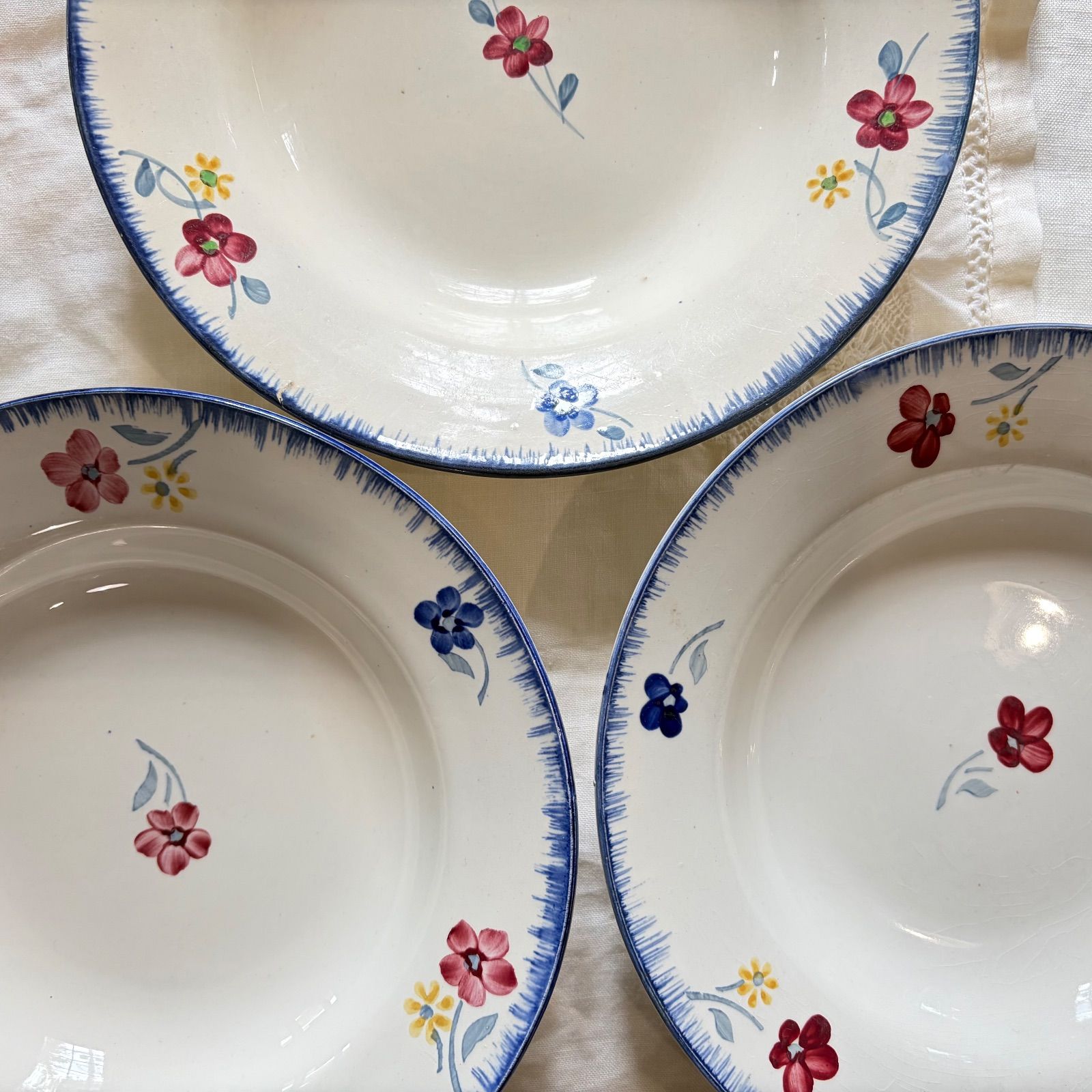 ３枚セット フランスアンティークプレート マリールー スープ プレート フレンチスタイル 深皿 811