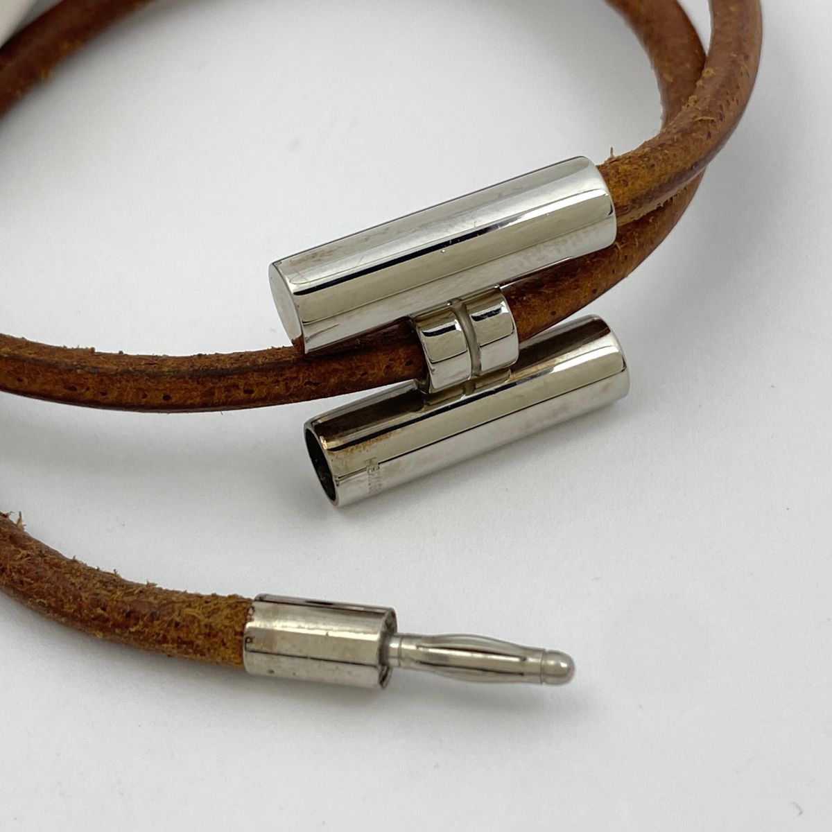 エルメス トゥルニス 2連 Hロゴ ブレスレット HERMES 【エルメス】トゥルニ トレッセ Hロゴ レザー 編込み 2連