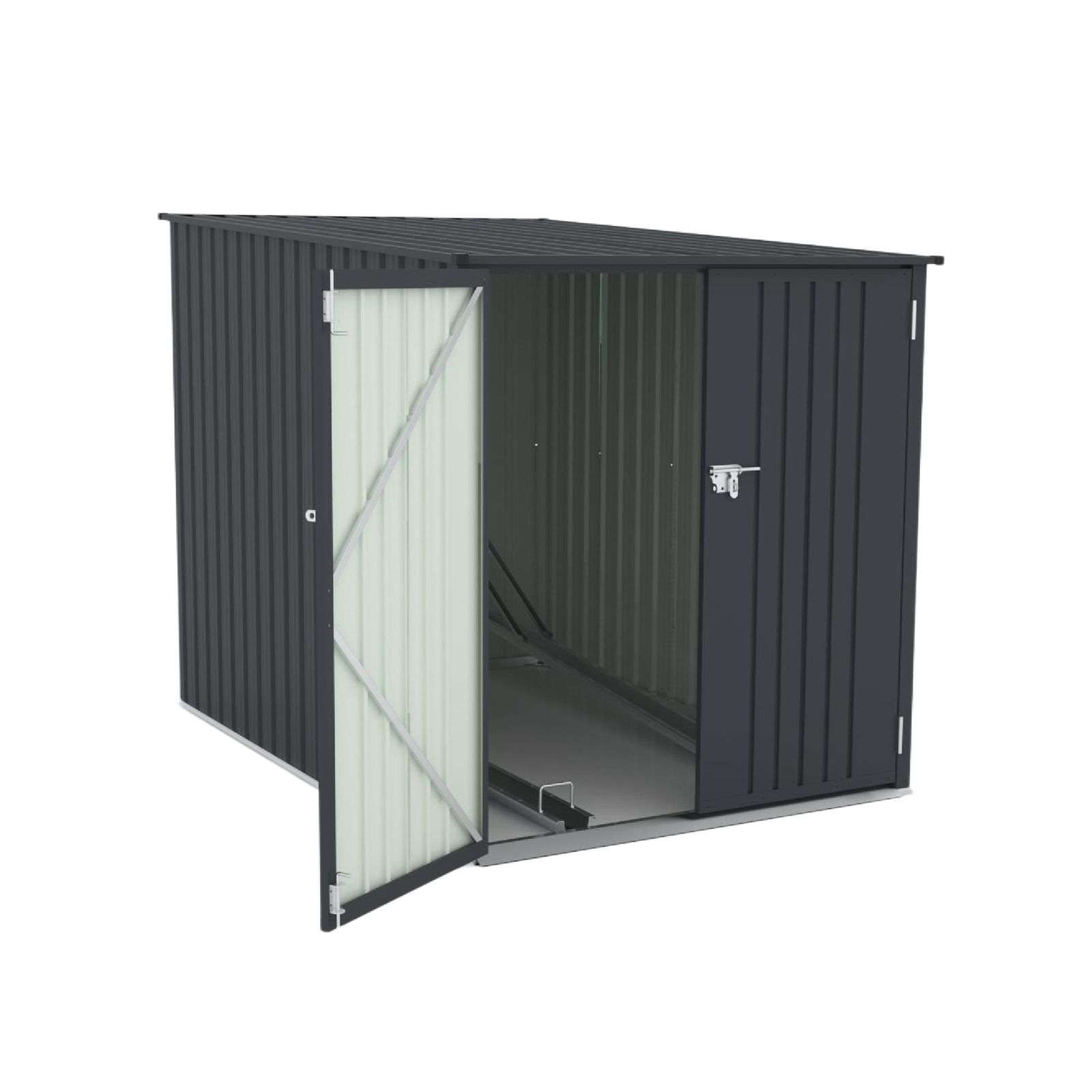 スタンド搭載 自転車倉庫 2台用 物置 屋外 スチール 施錠 戸外収納庫 大型 収納庫 屋外物置 防さび 防水 ドア スチール物置 屋外収納 ガーデニング 庭 床材なし