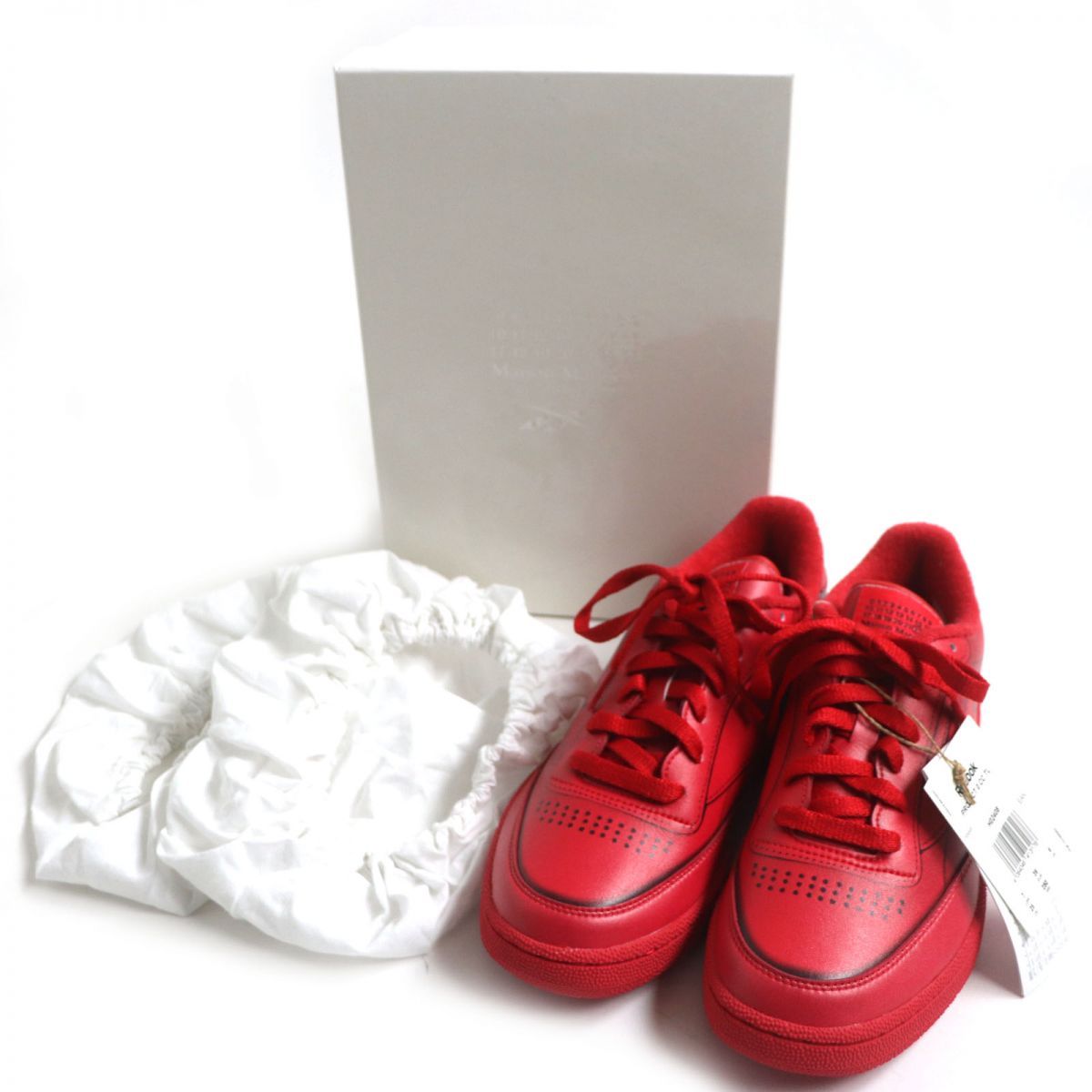 未使用品▼Maison Margiela×Reebok メゾンマルジェラ×リーボック 22 H02408 PROJECT O CC TL  レザースニーカー 赤 25cm メンズ 箱付き