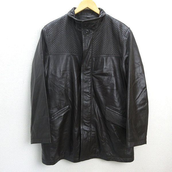 H□90年代□バルマン/BALMAIN 羊革 ラムレザージャケットJKT【L】茶