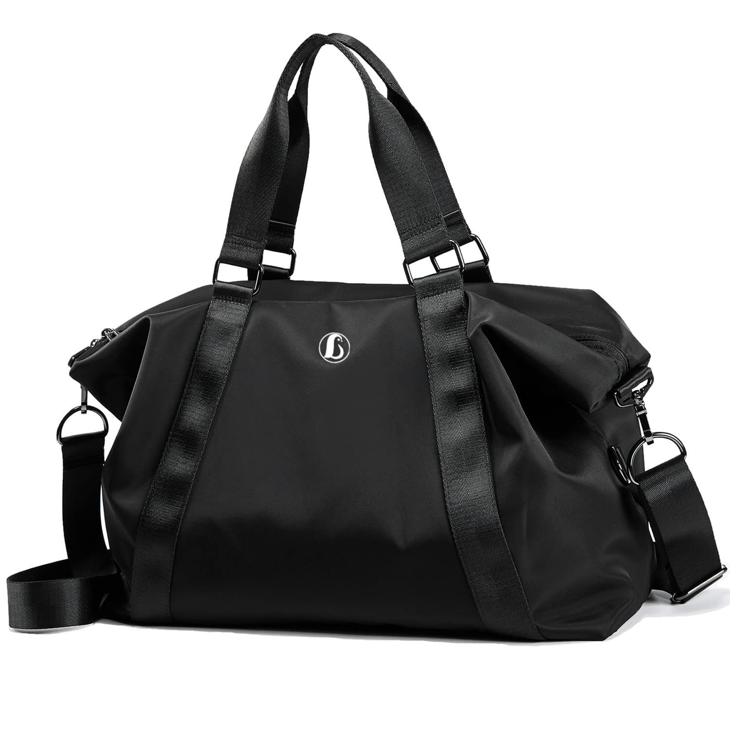 Color:ブラック [Bellstone] ボストンバッグ メンズ 旅行バッグ トラベルバッグ 出張 PC 手提げ ショルダーバッグ 1泊 2泊 旅行カバン 35L 軽量 底鋲付き BS-BG-8195 (黒)