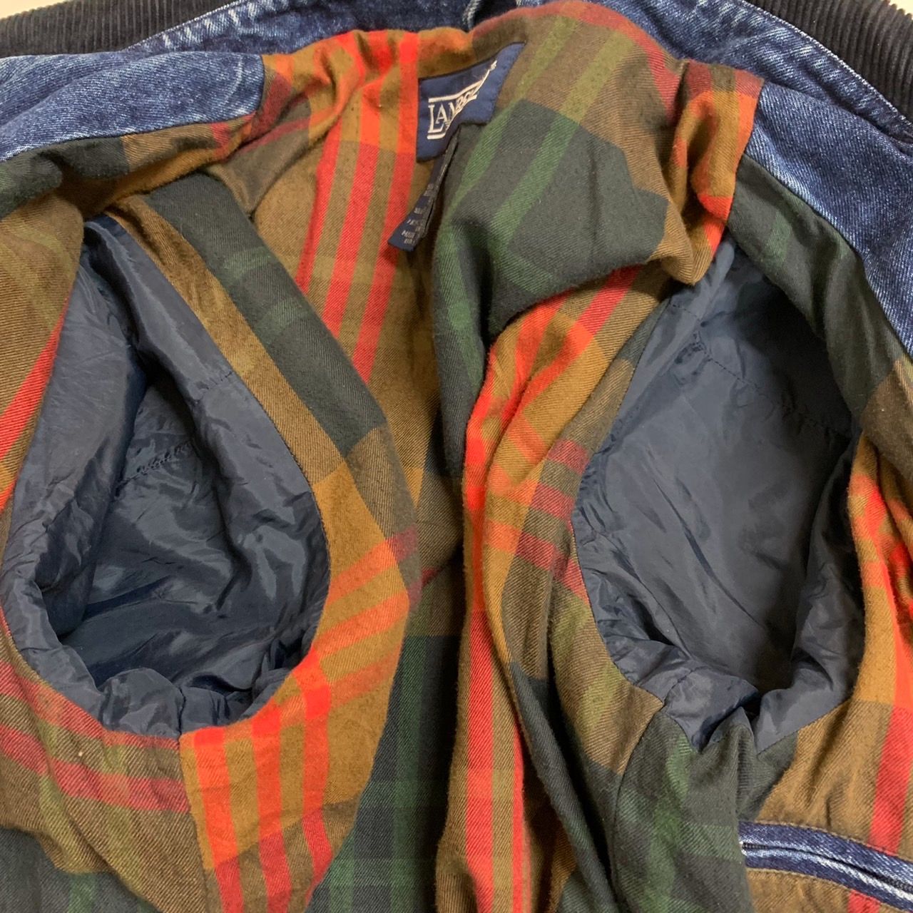 LAND'S END デニム カバーオール 90s LANDSEND デニムハンティングカバーオール 裏地付