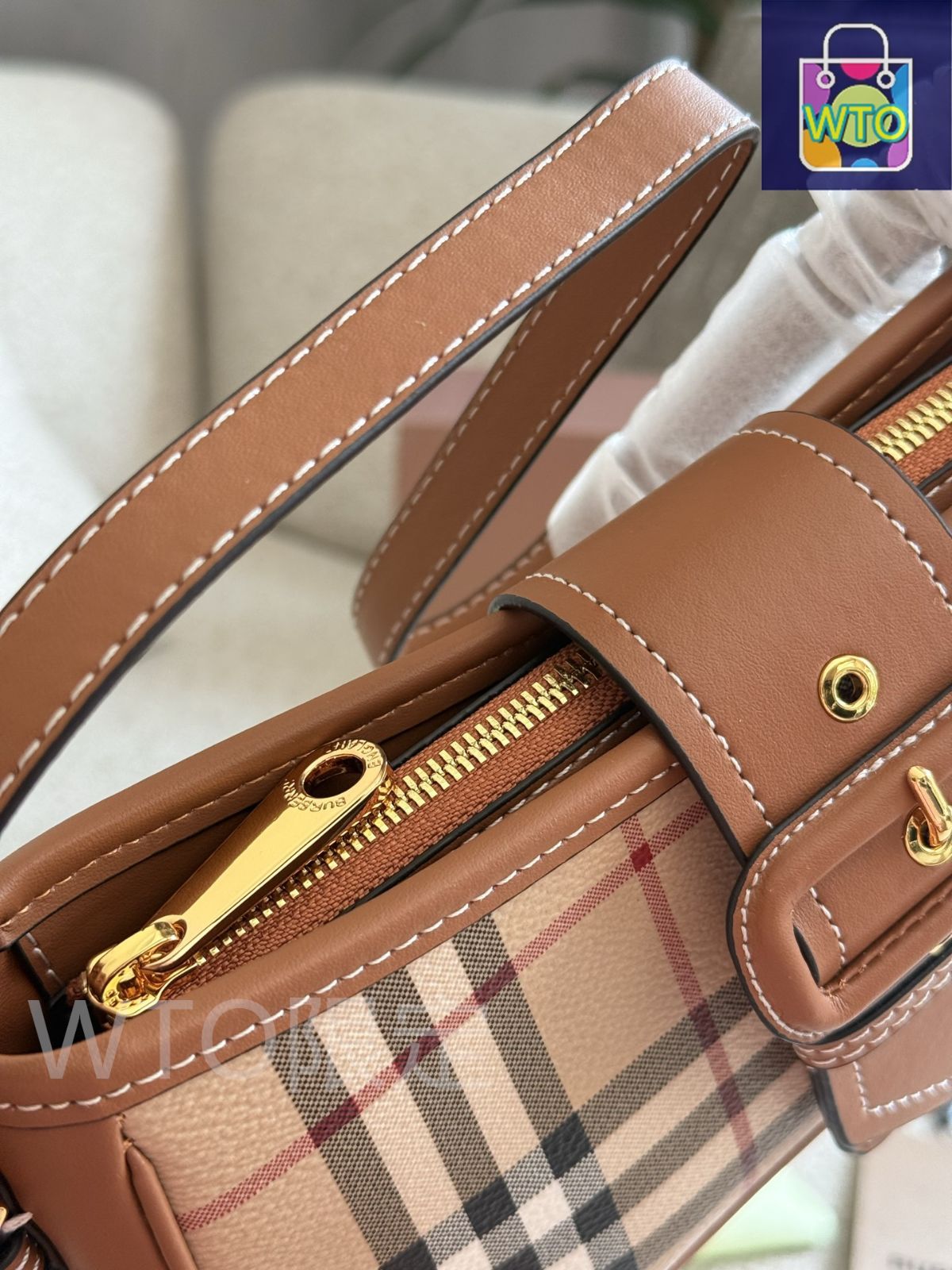 今日特価】Burberry Checkered Summer Bag・バーバリー チェック