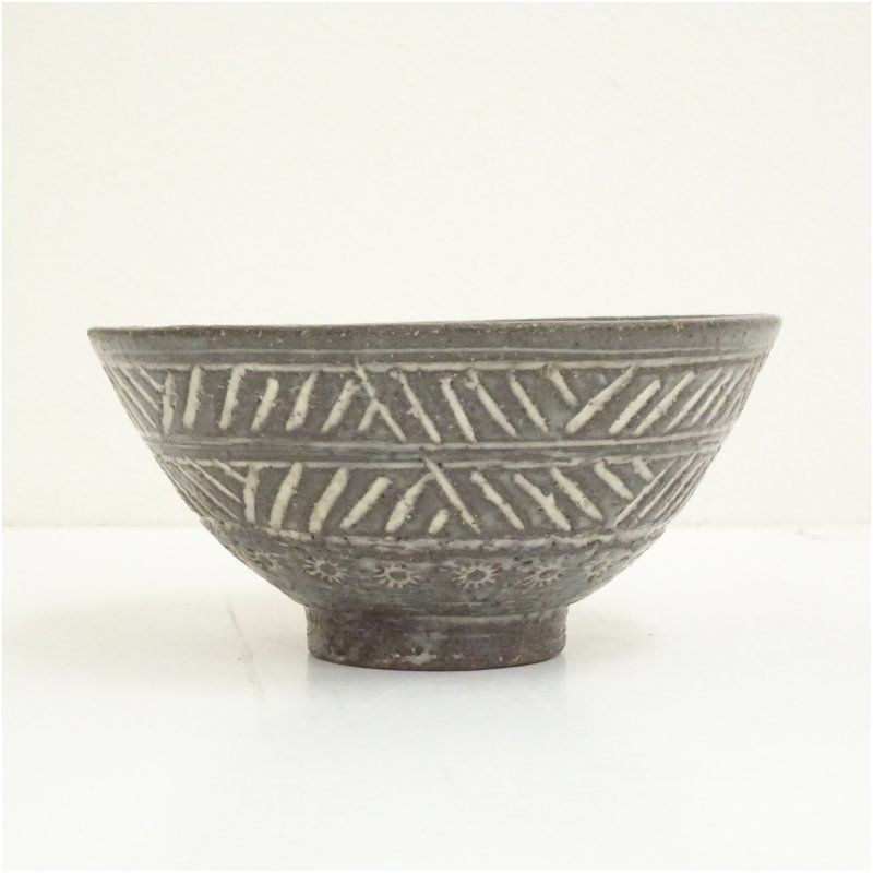 三島唐津　抹茶茶碗　茶碗　茶道具　抹茶碗　骨董　共箱 抹茶茶碗 抹茶碗 絵唐津写茶碗【茶道具からき】全国に通販,買取