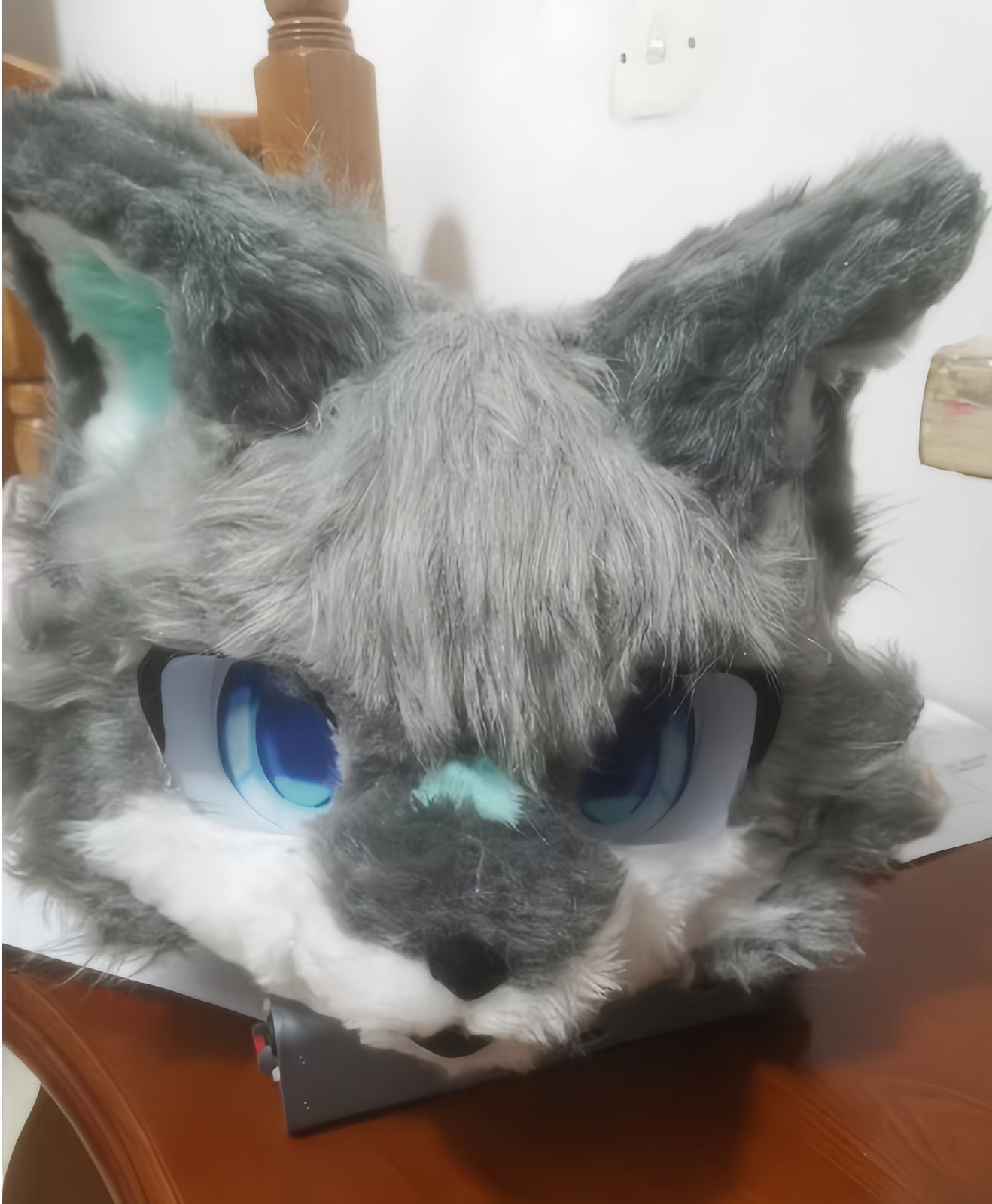 着ぐるみヘッド 犬 NO.214 グレー 全頭ヘッド ケモノ ファースーツ ぬいぐるみ コスプレ コスチューム kigurumi