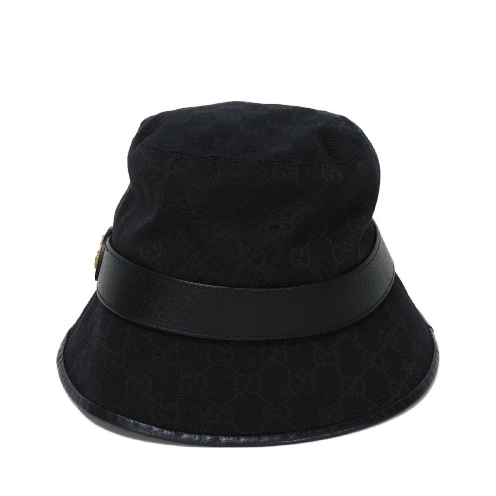 GUCCI グッチ オリジナル GGキャンバス バケット ハット ダブルG M