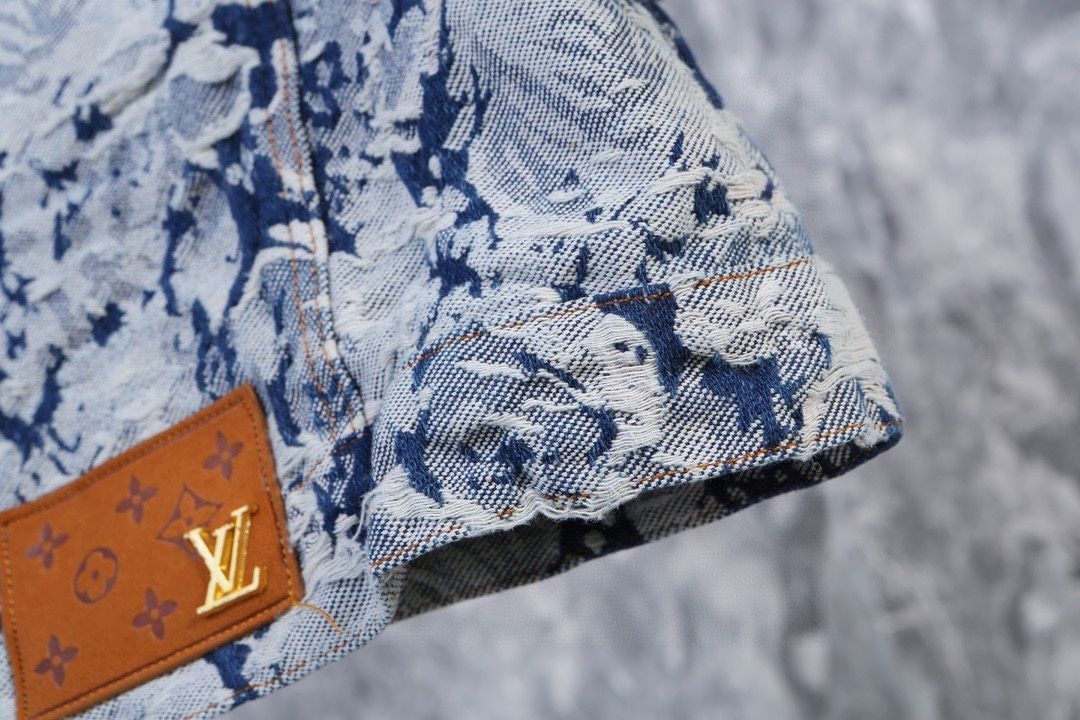 【値下げ】LOUIS VUITTON フラワー ジャケット Louis Vuitton オールドフラワープリント デニムジャケット