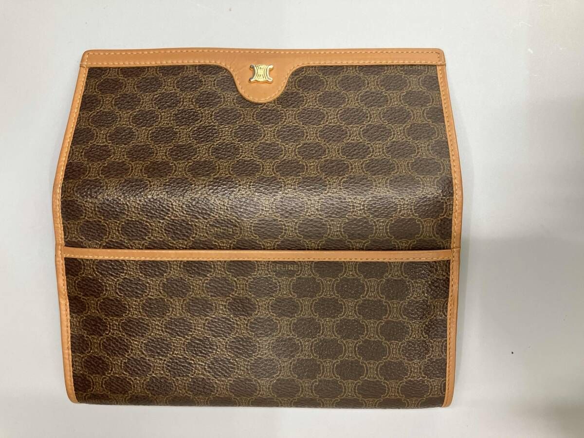 CELINE マカダム柄 がま口 長財布 セリーヌ CELINE マカダム柄 がま口 長財布 ユニセックス 中古
