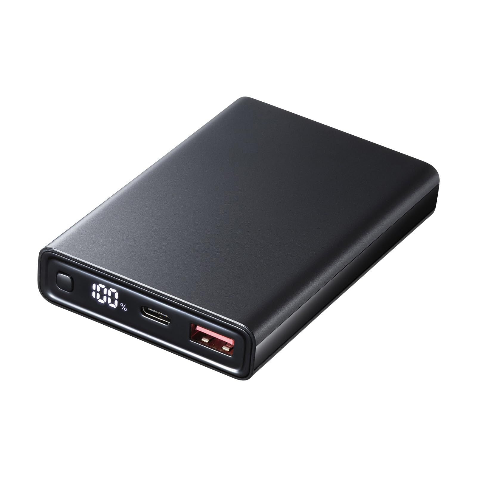 サンワサプライ モバイルバッテリー 大容量10000mAh USB PD20W対応 USB Type-C A×各1ポート デジタル残量表示機能付き コンパクト ブラック BTL-RDC27BK ブラック 中