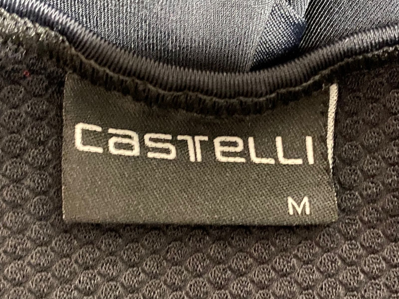 HT201 カステリ CASTELLI ビブタイツ 黒 M 裏起毛 ※スレ、ほつれあり、ロゴヒビ