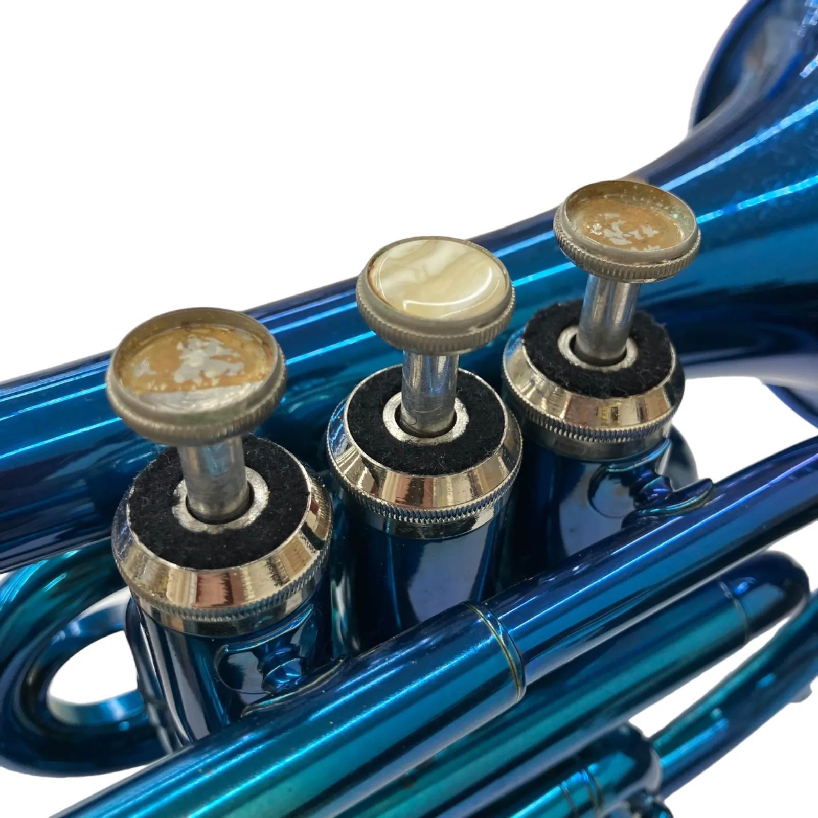186000 現状品 J.Michael 管楽器 ポケットトランペット 青 本体
