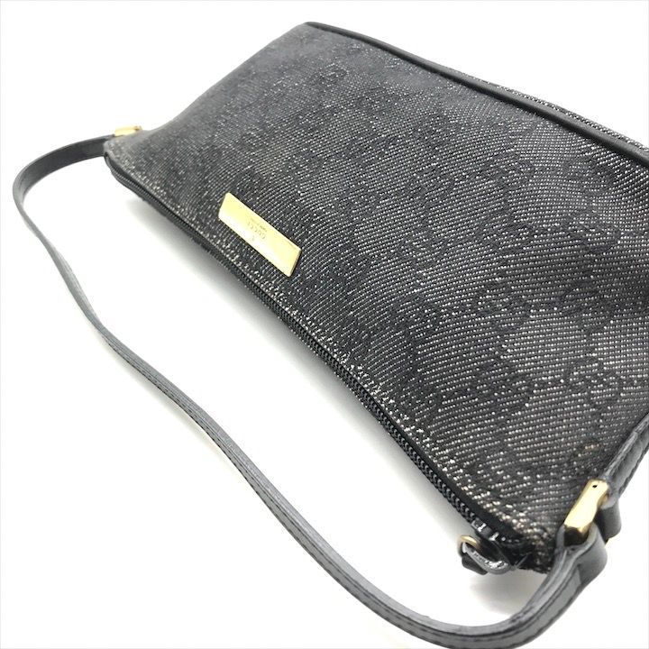 良品 GUCCI グッチ GGキャンバス アクセサリー ポーチ ハンド バッグ
