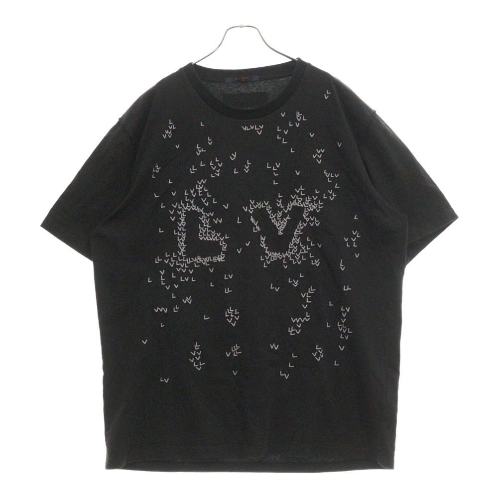 LOUIS VUITTON (ルイヴィトン) 22AW LVスプレッド エンブロイダリー 半袖Tシャツ カットソー ブラック RM222M NPL HNY14W
