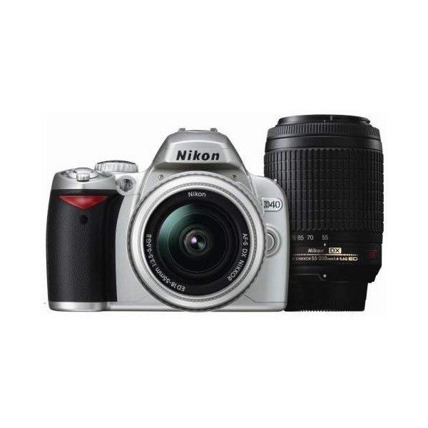 ニコン Nikon D40 ダブルズームキットII シルバー SDカード付き