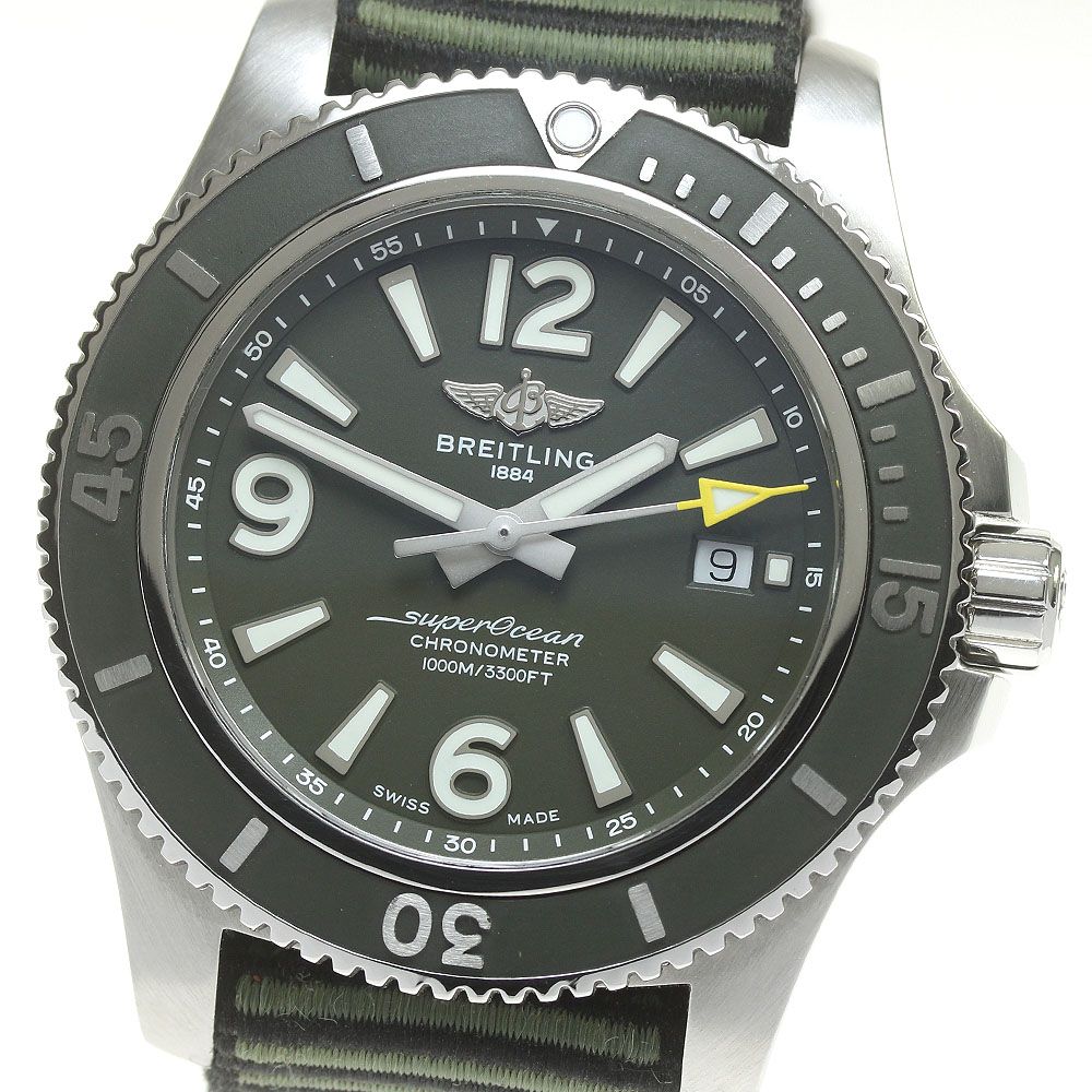 ブライトリング BREITLING A17367 スーパーオーシャン44 デイト 自動巻き メンズ美品保証書付き_849735