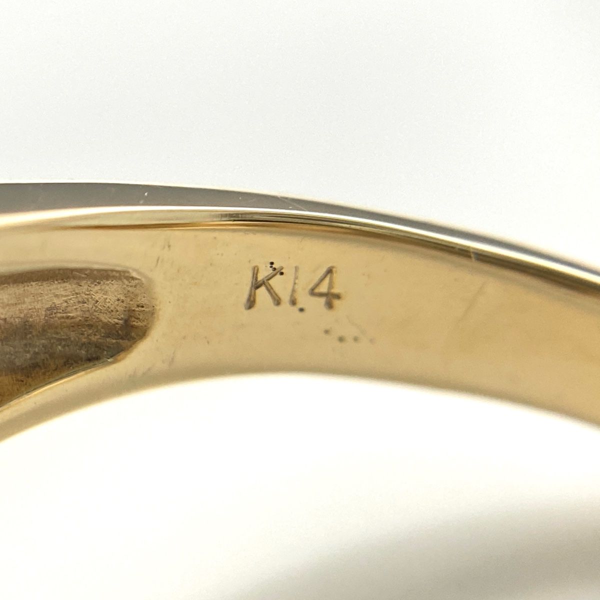 メレダイヤ デザインリング YG イエローゴールド 指輪 リング 13号 K14  