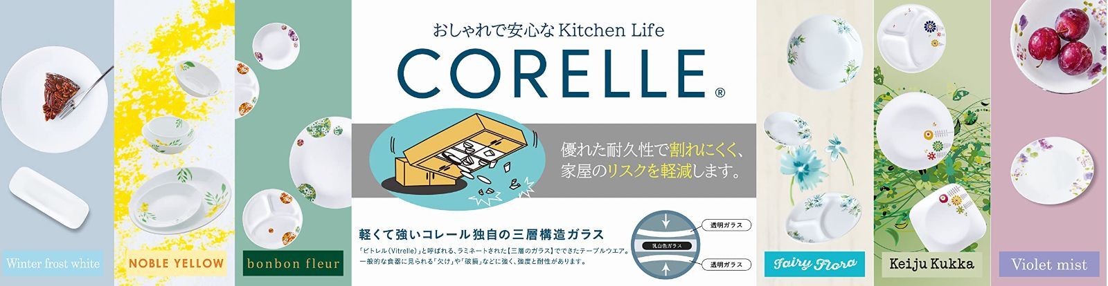 コレール ランチ皿 小サイズ 5枚セット 皿 プレート 割れにくい 軽量