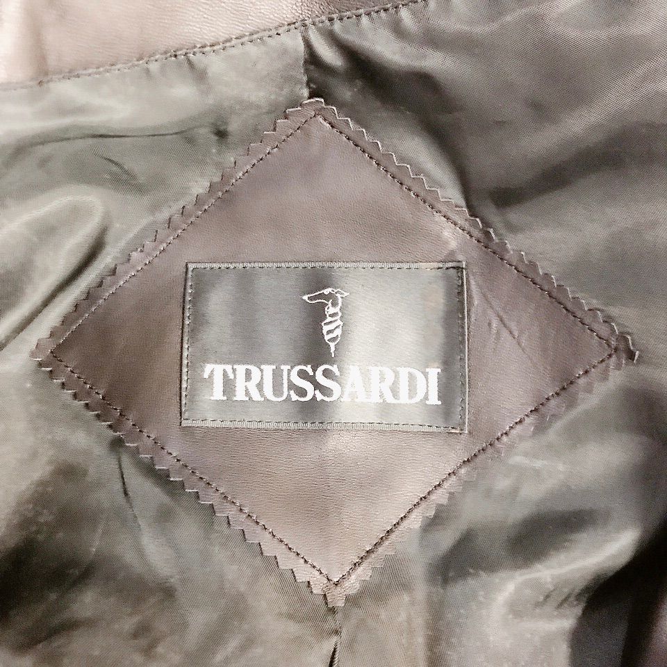 TRUSSARDI トラサルディ レザーコート ブラック 黒 羊革 アウター  