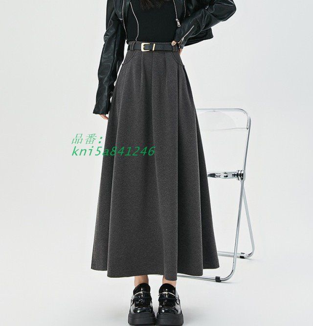 フ スカート ロング マキシ丈 レディース ボ秋冬 ロングスカート ウエストマーク オフィス 無地 大きいサイズ きれいめ 通勤服 ハイウエスト Aライン kni5a841246