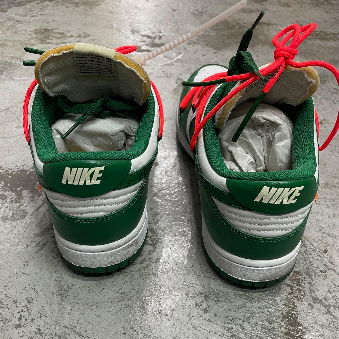 NIKEOFF-WHITEDUNK LOW LTHR OWパイングリーン 27 Nike Dunk Low Off