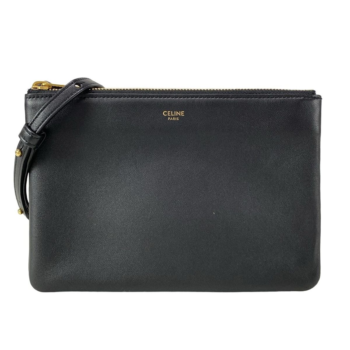 CELINE セリーヌ ショルダーバッグ トリオ 黒 レザー