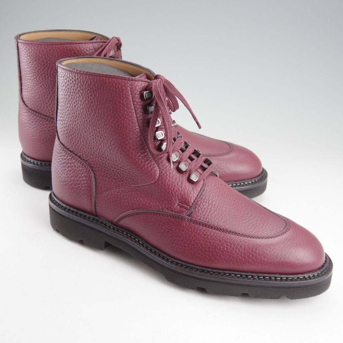  ジョンロブ 6 E 定価 224 400- HELSTON レースアップブーツ 0015ラスト シボ革 RUSSET 赤茶 メンズ JOHN LOBB n 904 その他 ブーツ 革靴