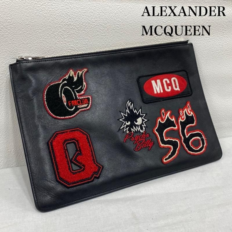未使用 アレキサンダーマックイーン クラッチバッグ セカンドバッグ ロゴ レザー Alexander McQueen】新作バッグ「The Biker Jewelled Satchel