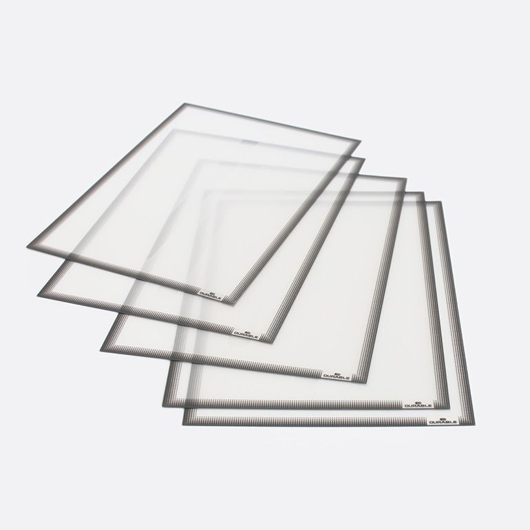 DURABLE デュラブル 掲示 インフォポケット A4 5枚組 グレー 掲示板 シート フレーム 壁面掲示板 粘着シート 透明 貼ってはがせる 窓 ガラス 文具 什器 ドイツ