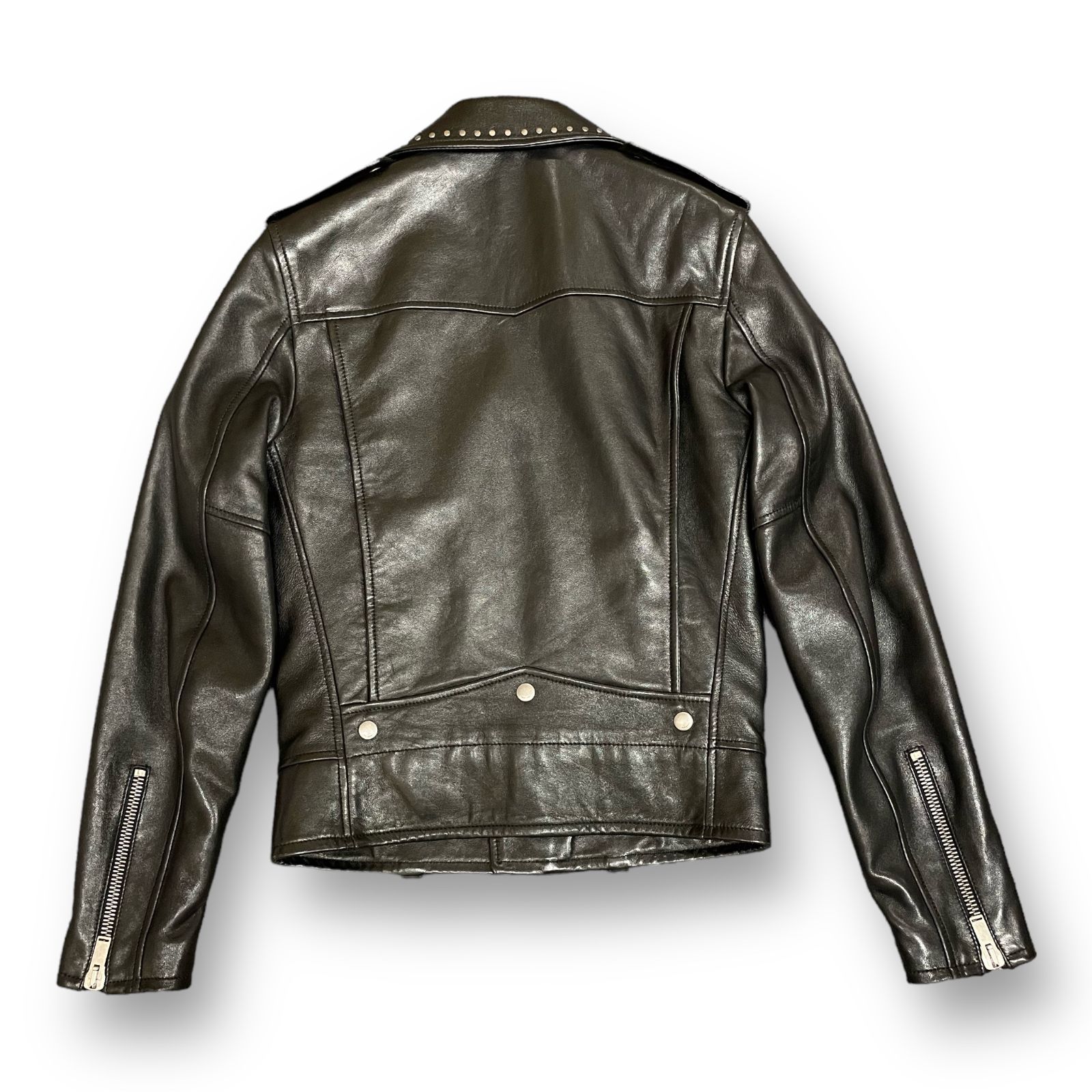 国内正規 SAINT LAURENT L01 STUDDED LEATHER MOTORCYCLE JACKET 