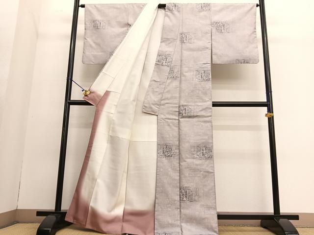 平和屋着物○本場大島紬 7マルキ エジプト壁画文様 正絹 逸品