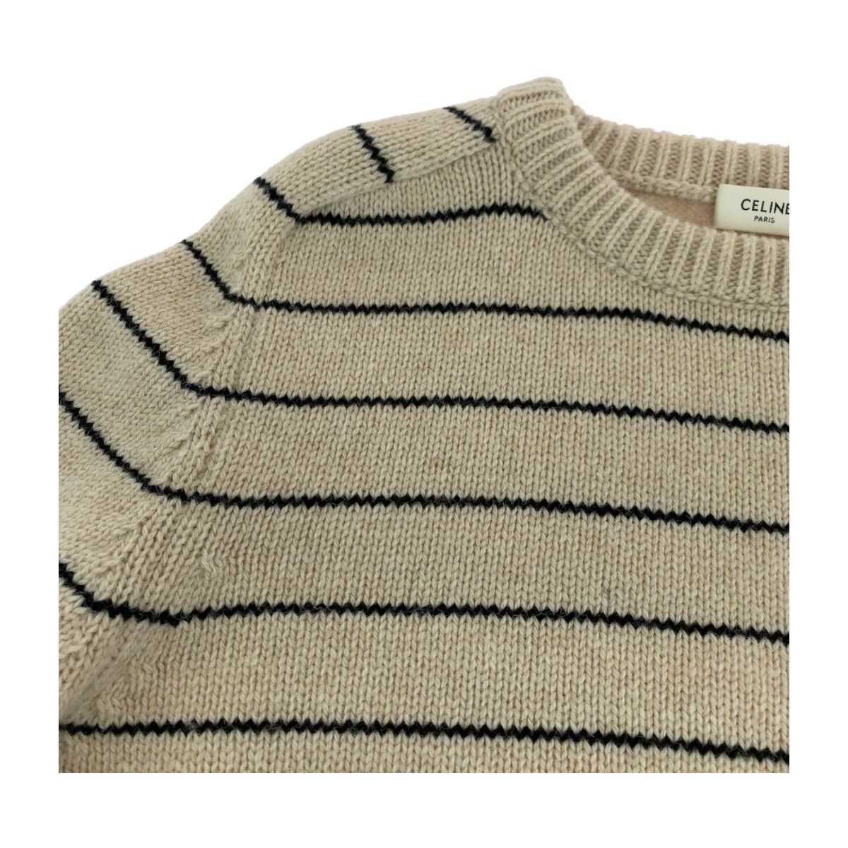 超美品 CELINE セリーヌ トリオンフ 刺繍ボーダーニット サイズL