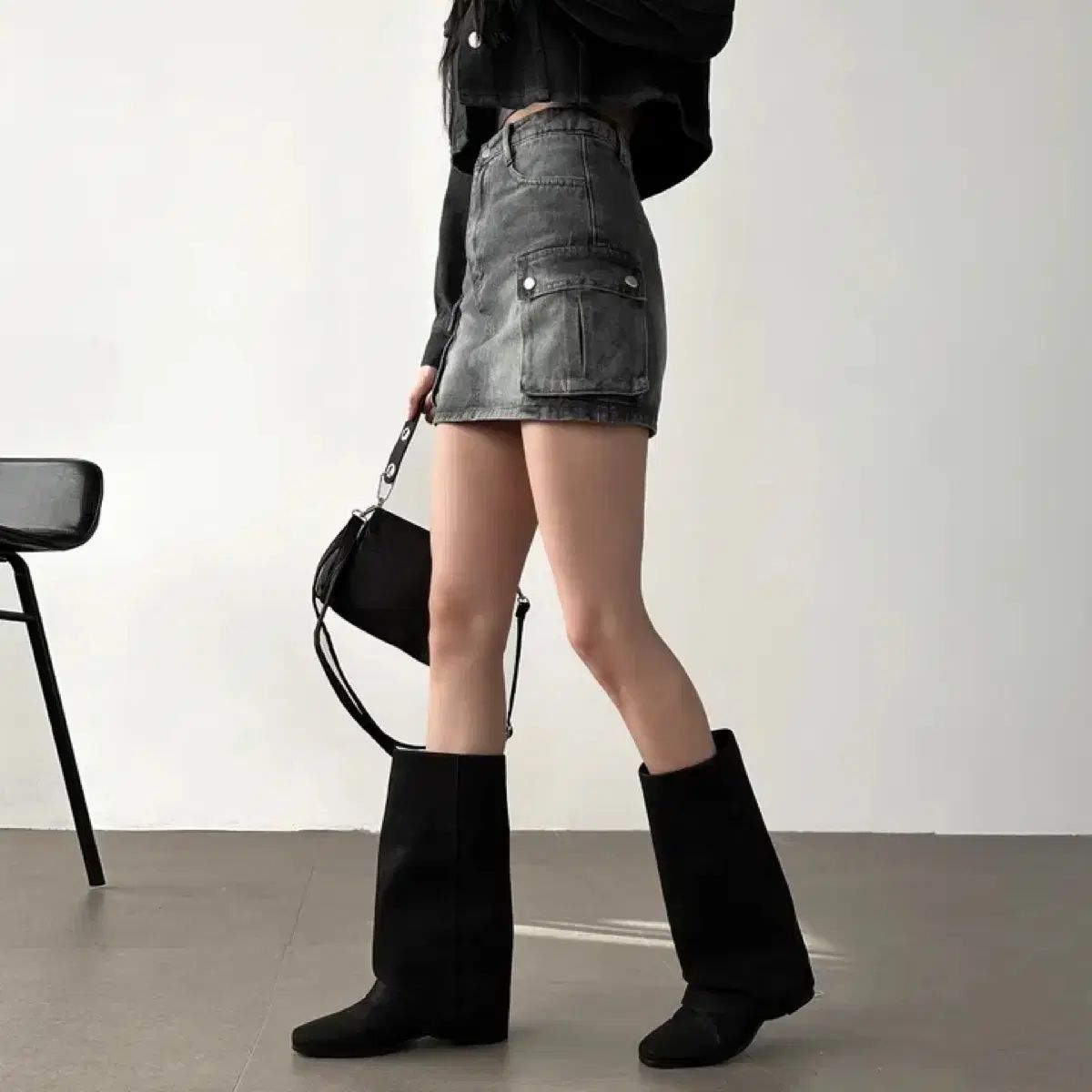 ウエストン オーバーフィット 折り ロングブーツ 黒 235 WWW_WOWDIGSITE_COM