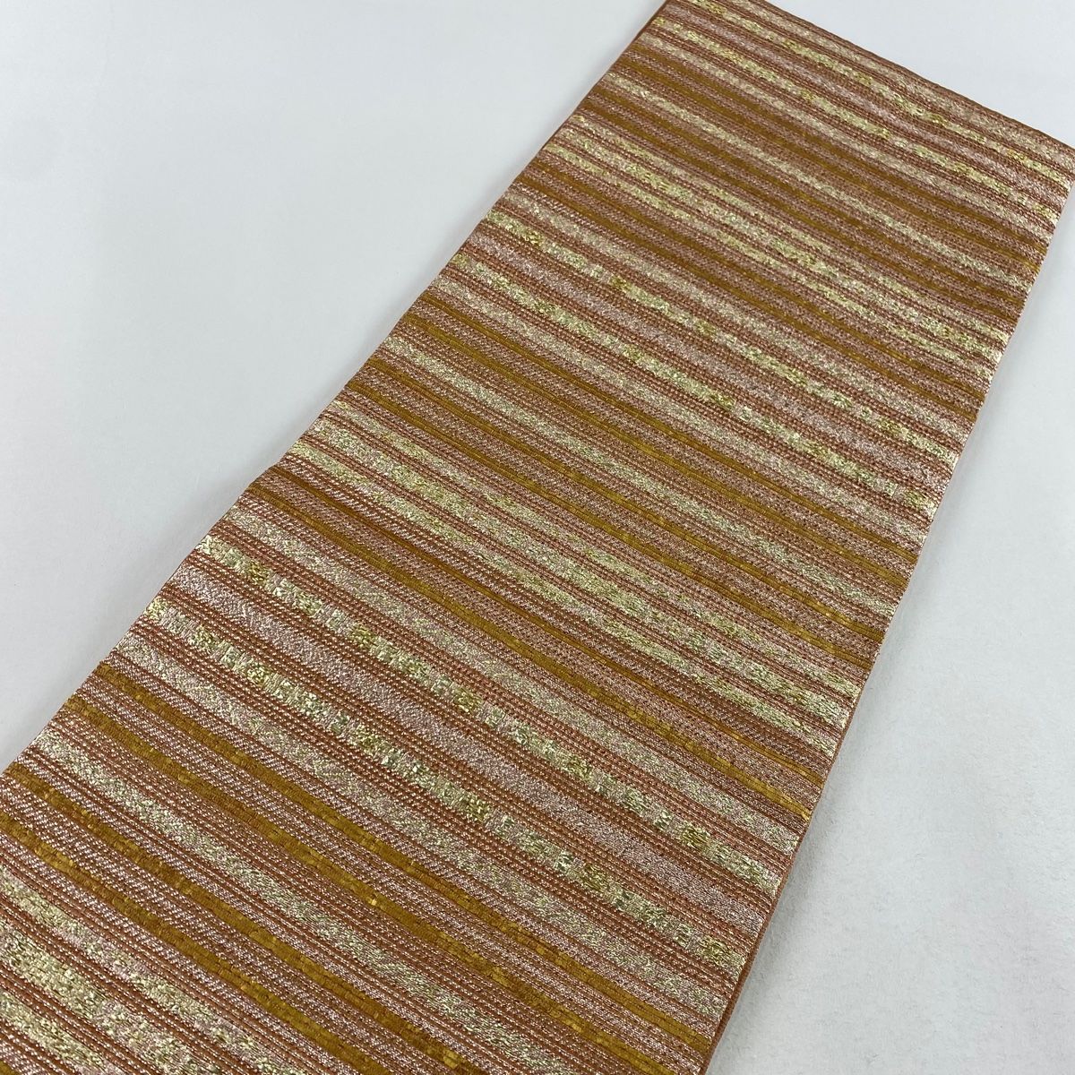 袋帯 美品 秀品 縞 箔 ピンク 全通 正絹 【中古】 - メルカリ