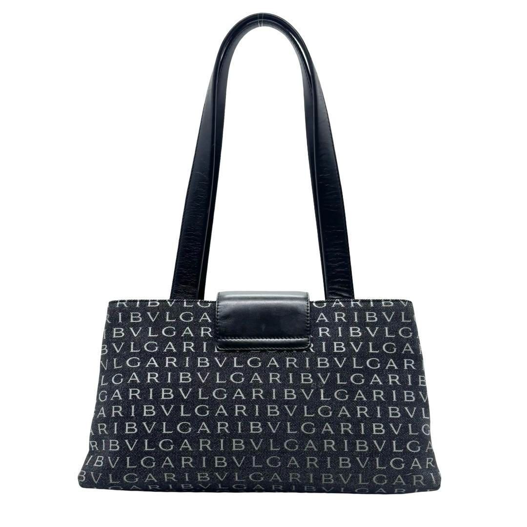 BVLGARI ブルガリ トートバッグ レザー ブラック ロゴ BVLGARI ブルガリ ロゴ トートバッグ レザー レディース