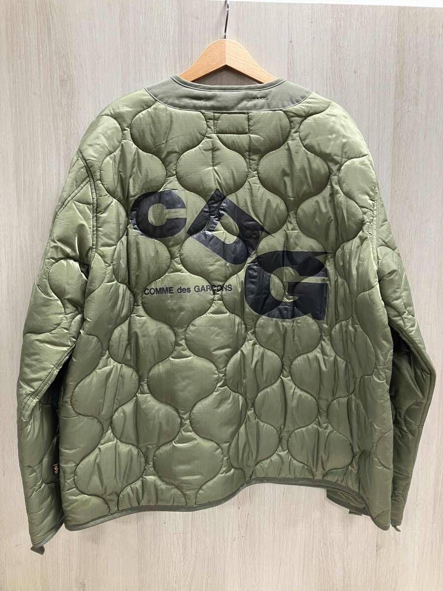 CDG × ALPHA INDUSTRIES シーディージー×アルファ インダストリーズ カーキ ナイロン キルティングジャケット SZ-J025