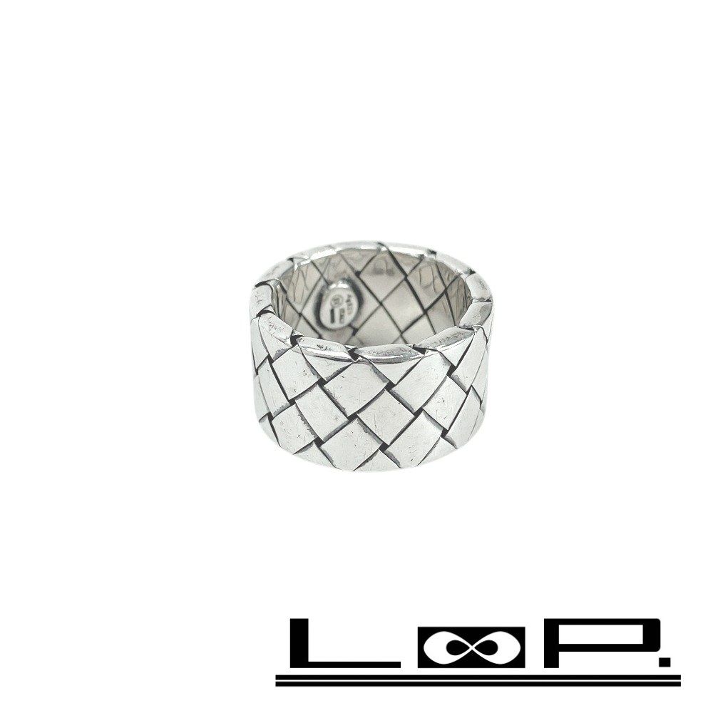 □美品□ ボッテガヴェネタ イントレチャート リング 指輪 シルバー SV