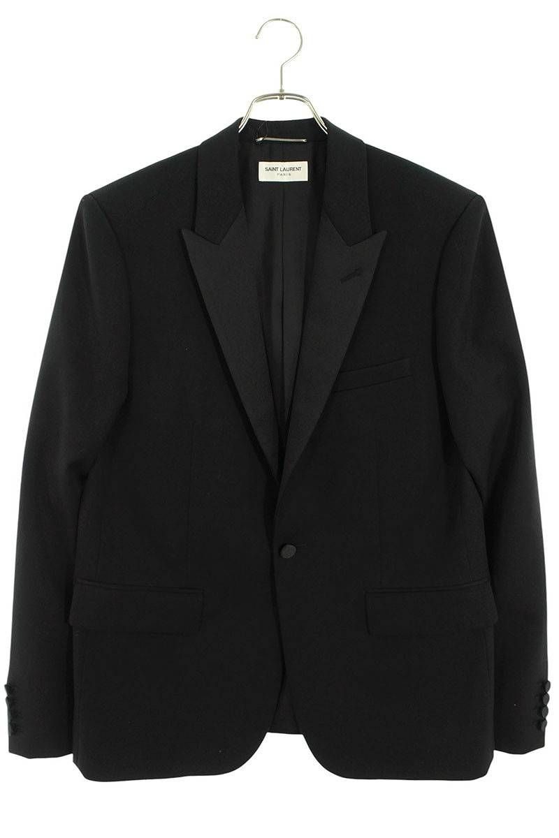 ★極美品 23AW サンローラン テーラードジャケット ヴァカレロ期 白 46 サンローランパリ 505327 Y512W ラペル切替スモーキング