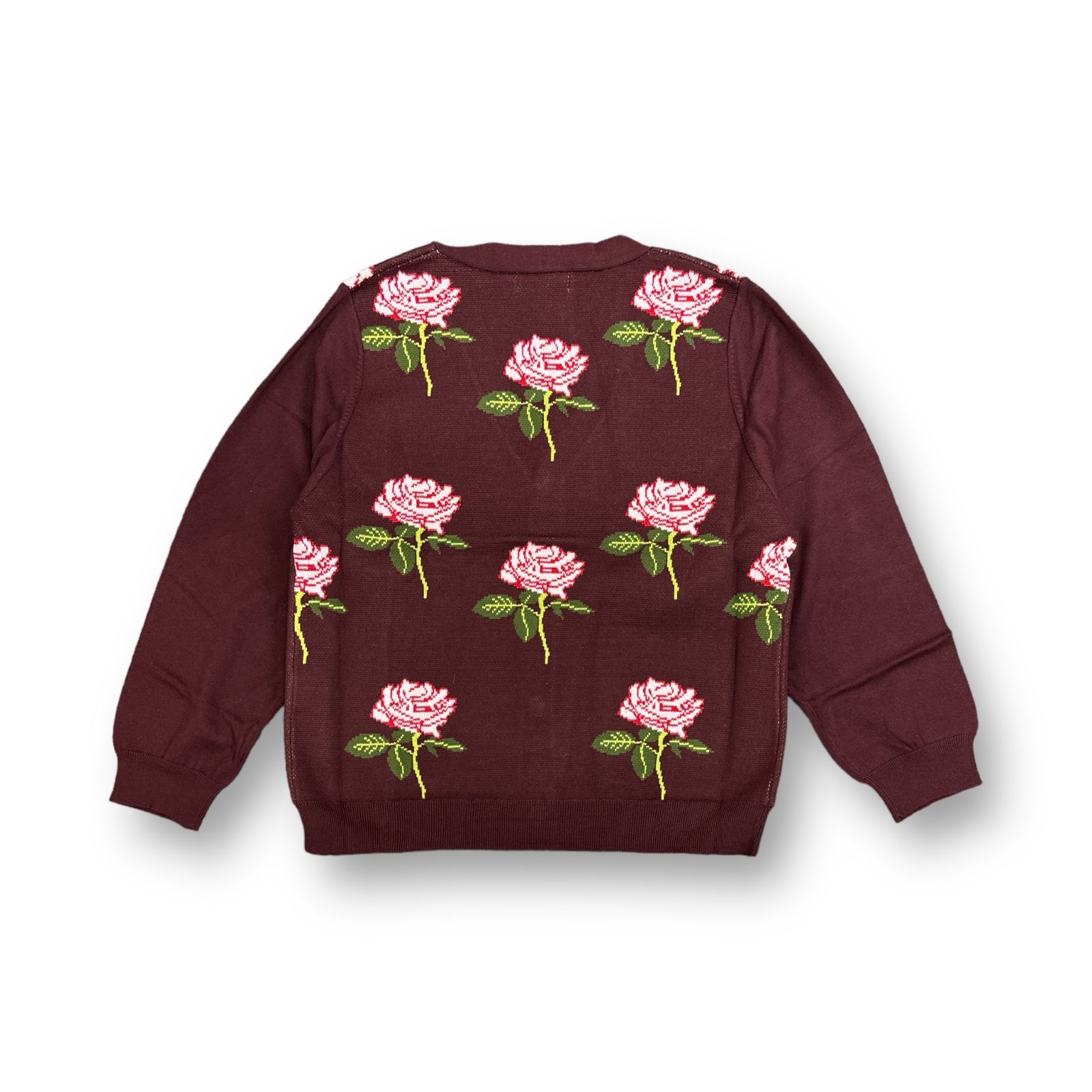 TTT MSW 薔薇柄 カーディガン ティー モダン ストリートウェア　XL TTT MSW Rose Jacquard Knit Cardigan