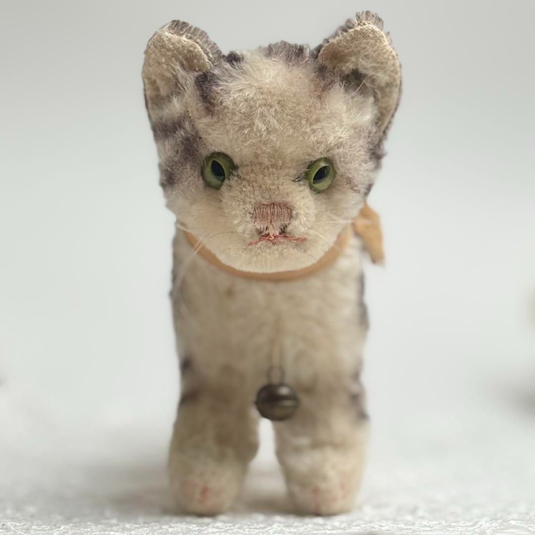 送料無料 シュタイフ Cat Tabby 14cm ネコのタビー|キャットタビー|ねこ|猫 ビンテージ|アンティーク Steiff|STEIFF
