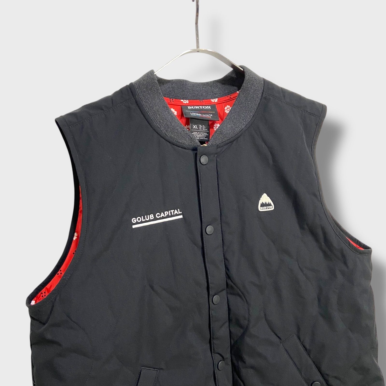 タグ付き BURTONバートン W KILEY VEST キルティングインサレーションベスト 中綿 黒 XL J25M