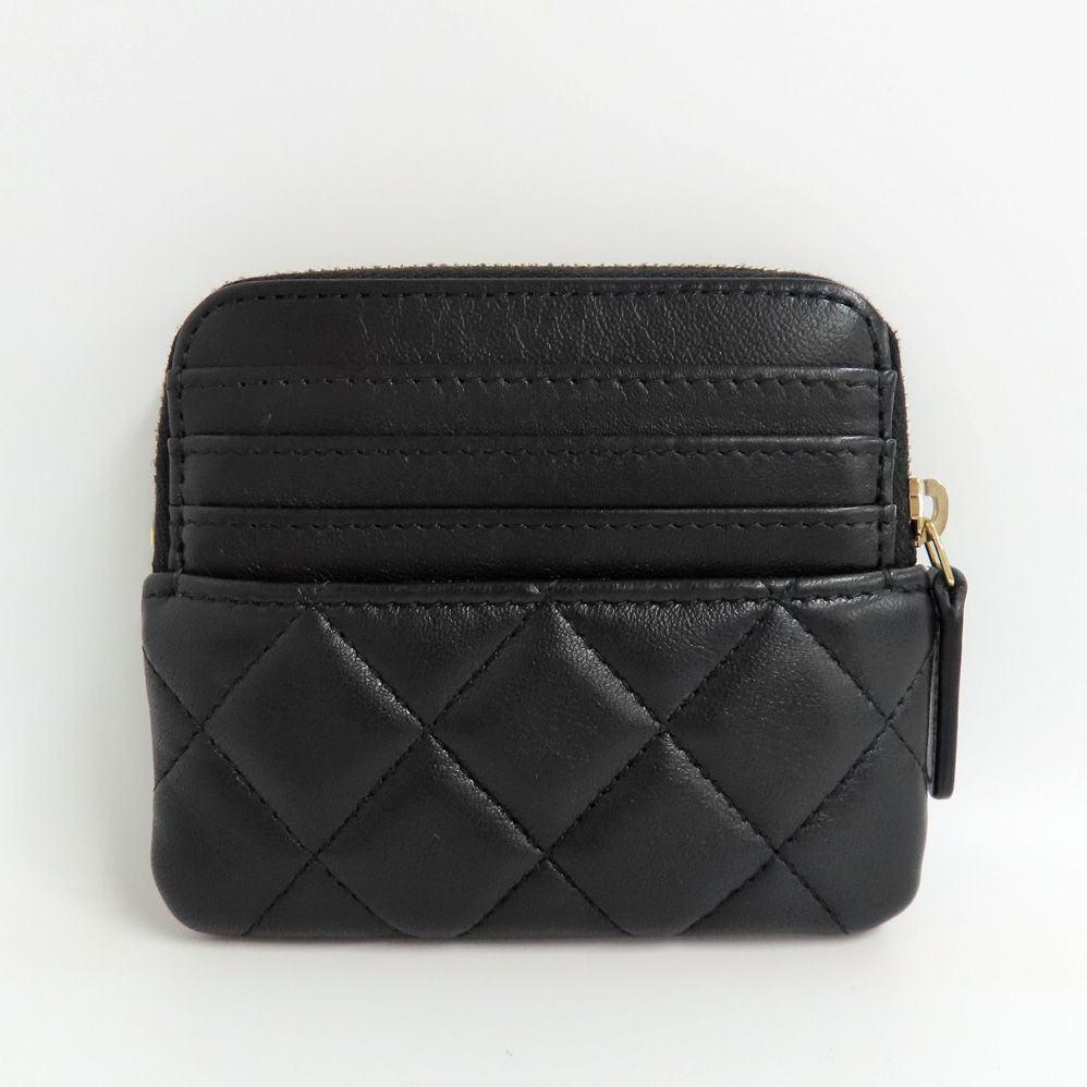 名古屋 シャネル クラシック ジップ コインパース AP2061 ブラック ラムスキン GD金具 マトラッセ 財布 小物 女