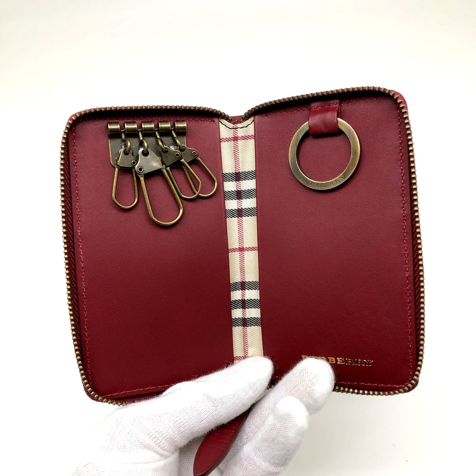 BURBERRY バーバリー 4連キーケース キーリング - メルカリ