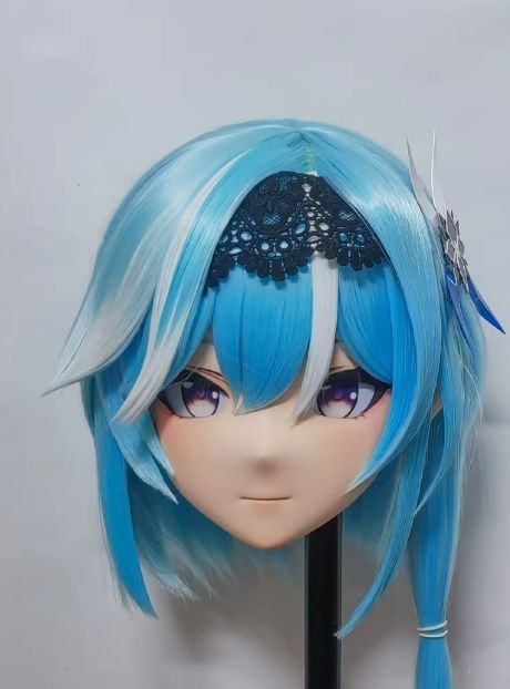 全頭マスク カツラ付き ロック付き NO.442 ドール ヘッドロリータ人形 コスプレ 変身 仮装 着ぐるみ kigurumi 二次元