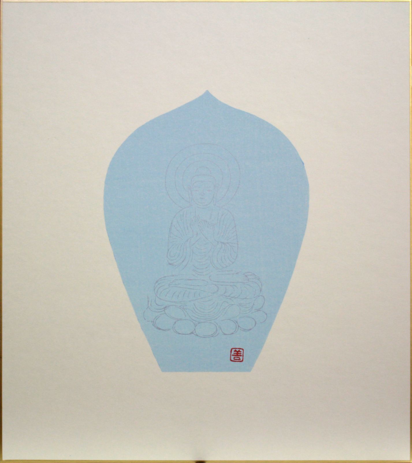 週末SALE‼️色紙「散華 持戒の組」版画 徳力富吉郎 薬師寺 揃7枚 複数作家 木版画『薬師寺散華 持戒の組 七葉一帙』【真作保証