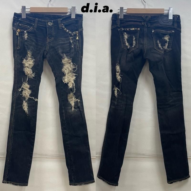 d.i.a スタッズクラッシュスキニーデニム❀26インチ 濡らし