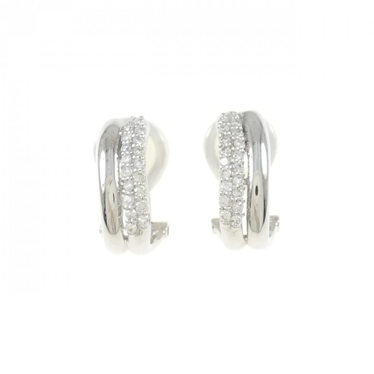 K18WG total0.30ct ダイヤモンド フックピアス K18WG ダイヤモンド ピアス/イヤリング 0.30CT