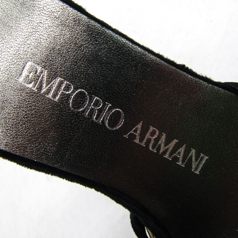 エンポリオ・アルマーニ サンダル ハイヒール ブランド 靴 イタリア製 黒 レディース 35サイズ ブラック Emporio Armani 【中古】