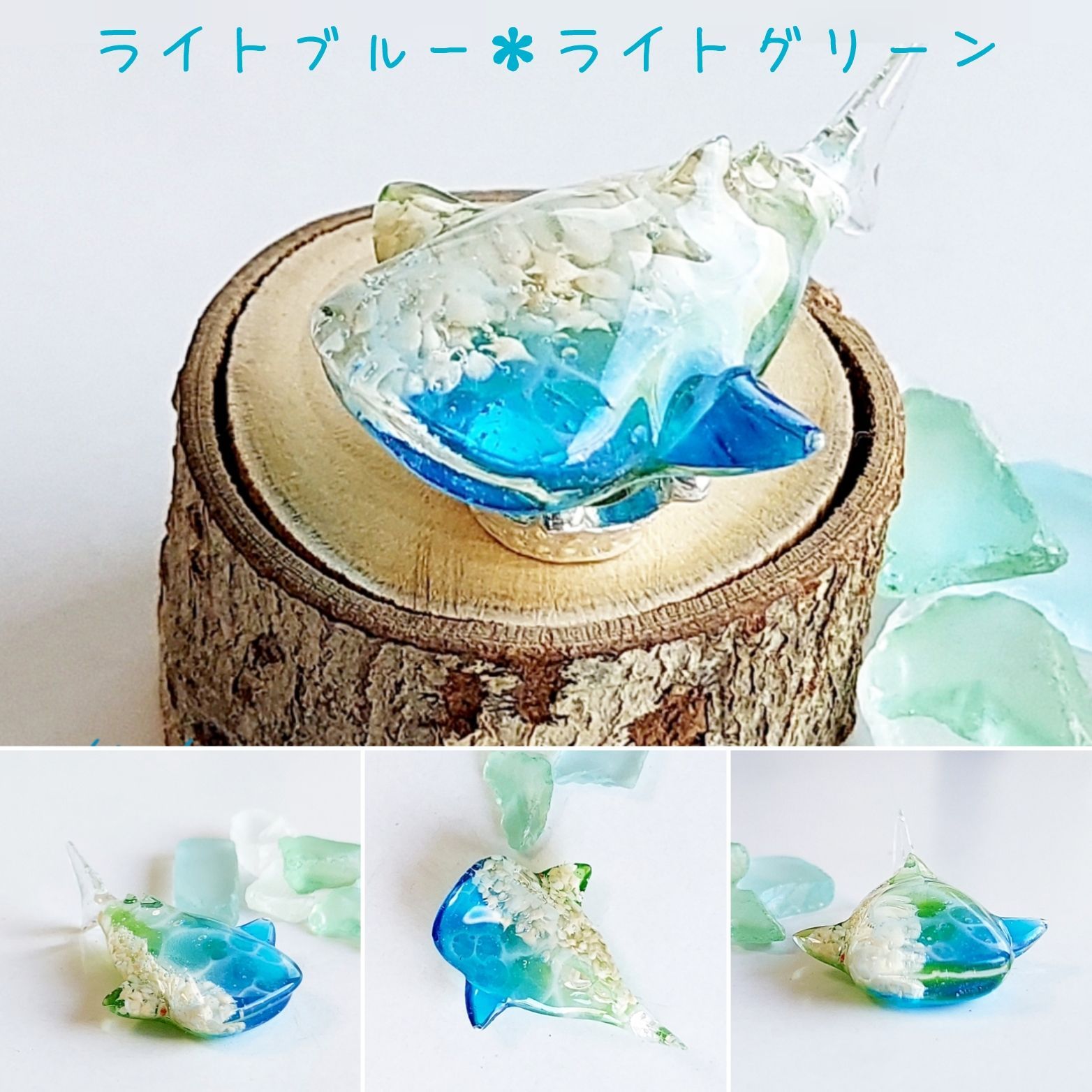 ジンベエザメ＊海レジンアート(5体セット)オーダー受付ページ